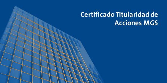 Certificado de Titularidad de Acciones MGS